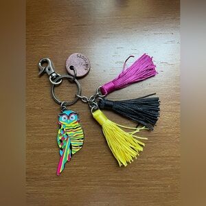 SAKROOTS THE SAK Keychain Enamel Owl Tassels  Purse Charm NWOT